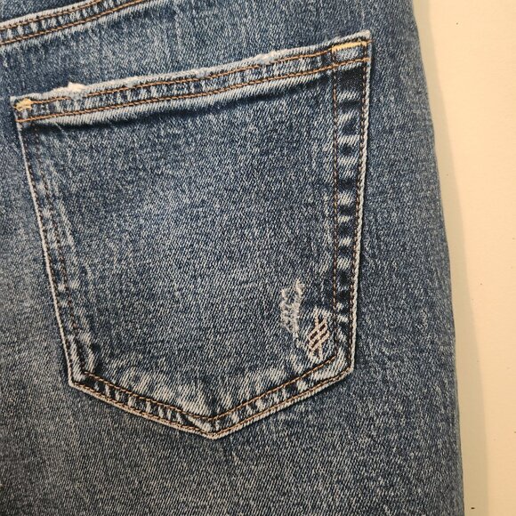 Silver Jeans Co. Mid-Rise Shorts EUC | Size 27 | Cut Out Front & Raw Hem - Picture 6 of 8